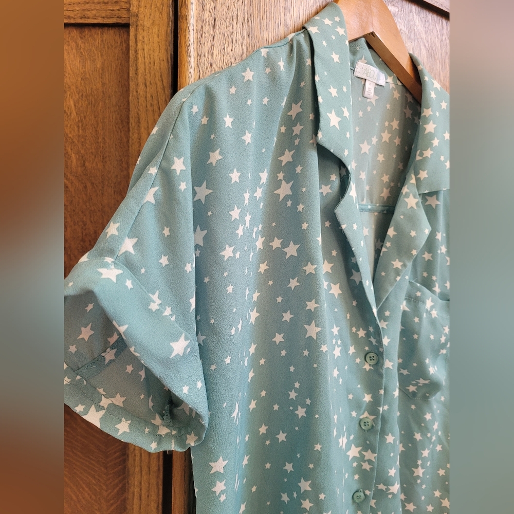 Pastel star print blouse